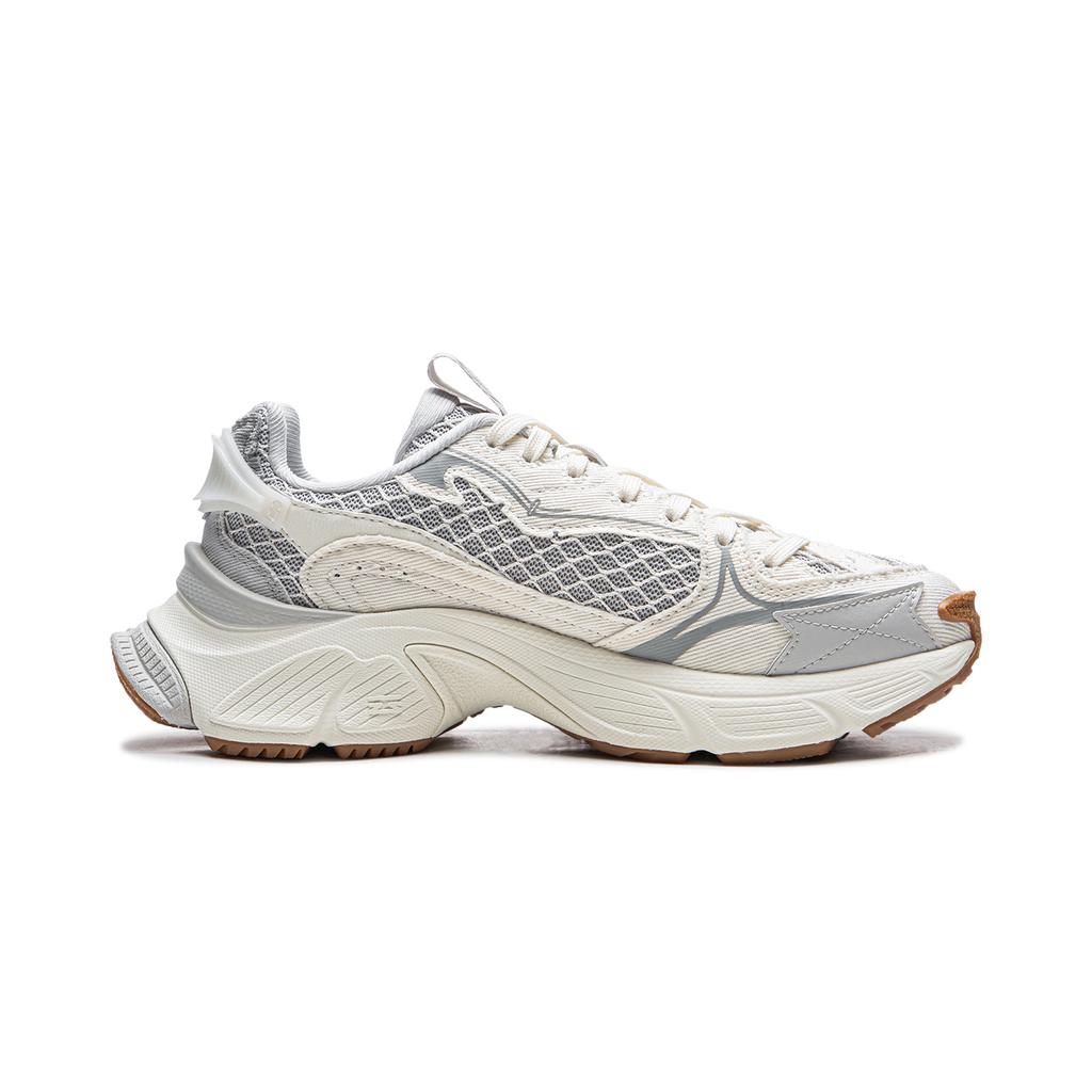Li Ning Xingji Cushioning Abrasion Resistant Breathable Low top Chunky Sneakers Women's White Gray AGCW088-3