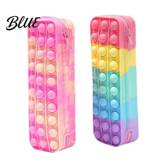 Pen Holder Silicone Tie-Dye Pencil Case Squeezable Soft Stationery Organizer for Kids Teens