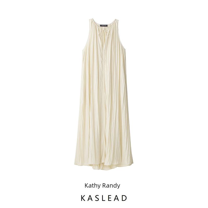 Kaslead New Women Clothes Western Style Fashion Vertical Pleat Effect Dress 4437242