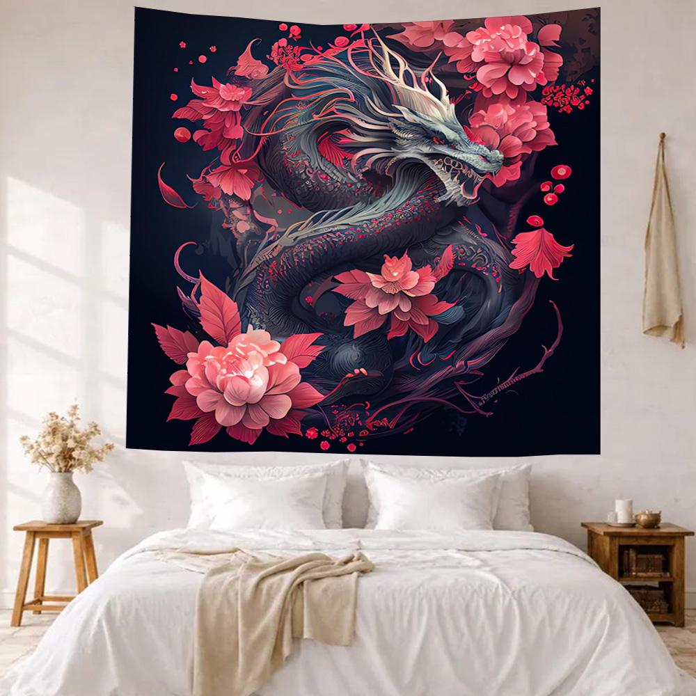 Dragon Wall Decor Tapestry Art For Pet Memorial Birthdaywedding Party Backdrop Family Gift