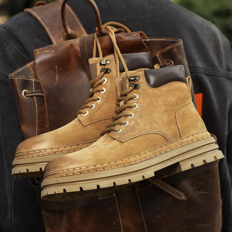 

Men S High-Top Desert Work Boots Autumn Winter Retro Men S Outdoor Shoes Leather And Rubber Motorcycle Boots Shoes For Men 45