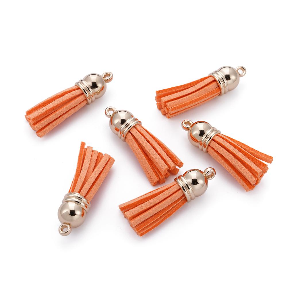 20pcs/lot 38mm Tassel Vintage Leather Tassels Fringe Pendant For DIY Keychain Jewelry Making Supplies Charms Accessories