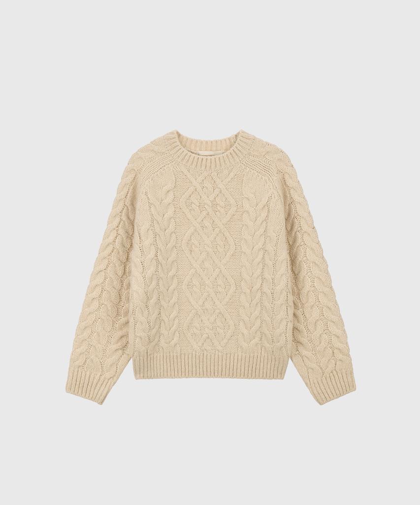 Kwinseulaebis Mohair Classic Twisted Cable Wool Knit