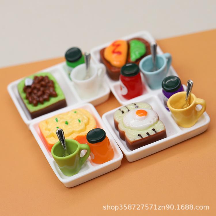 Dollhouse Doll House Miniature Toast Bread Jam Plate Food Play Simulation Scene Model Bo11 Ornament