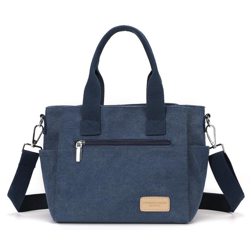 

Женская сумка через плечо, большая вместительная сумка из холста темно-синий