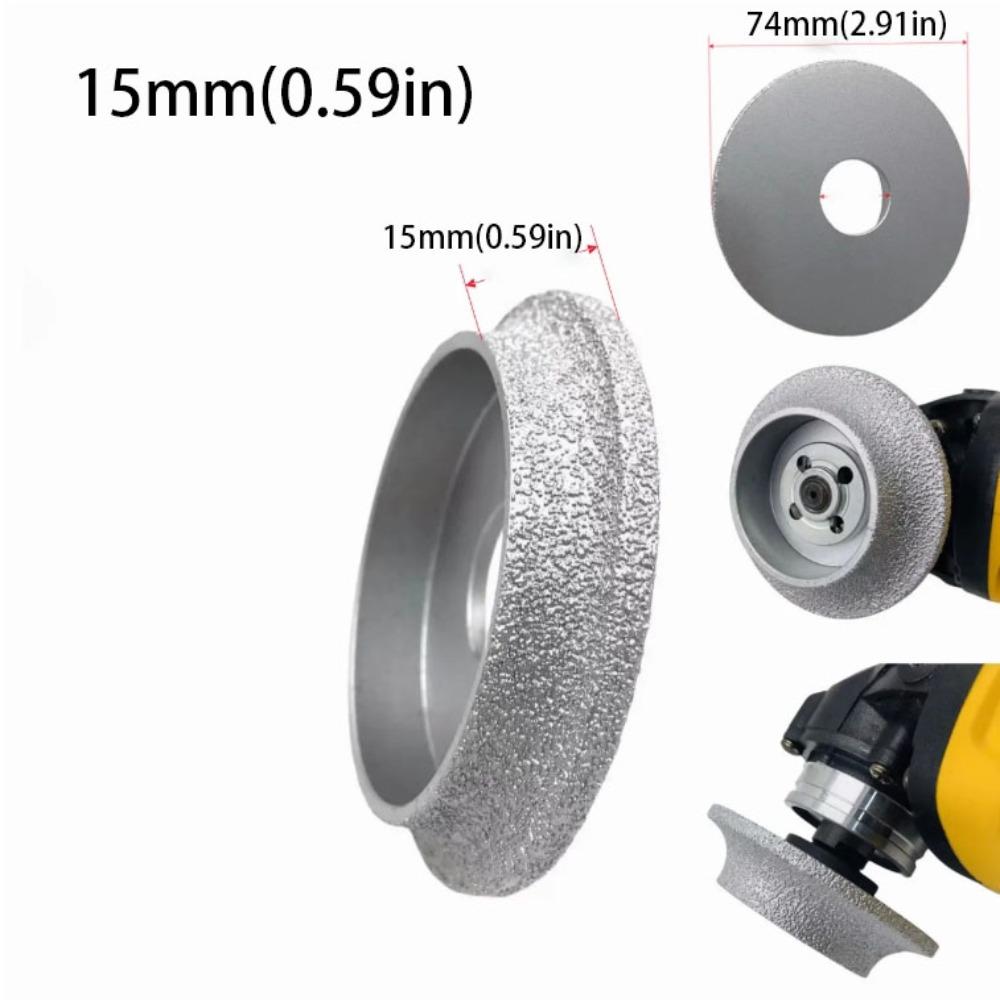 Arbor Hole Emery Grinding Wheel Round Shape Demi-bullnose Edge Wheel  Granite Trimming