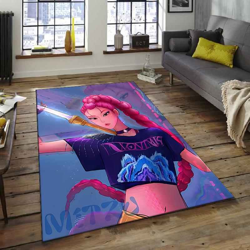 1pc KPop Demon Hunters MIRA2 Design Area Rug - Non-Slip, Soft & Cozy Floor Mat for Living Room, Bedroom, Office - Indoor/Outdoor Decorative Carpet