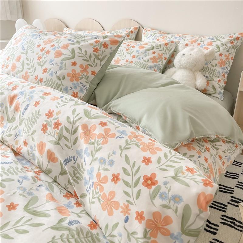 Cartoon Fresh Cotton Bedding Set 133x72 Thread Count Dorm