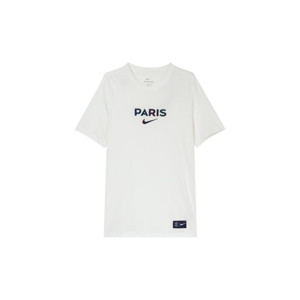 Nike Paris Saint-Germain Team Logo Embroidered Crew Neck Short Sleeve T-Shirt Men Tops Sail HJ9761-133