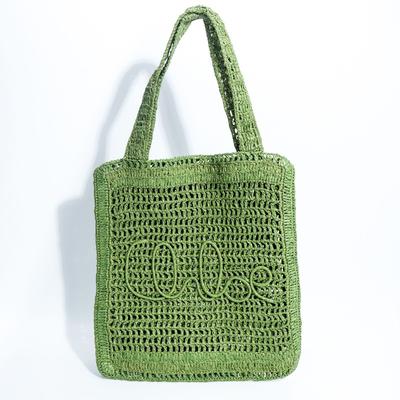 Neue PP-Gras handgewebte Tasche Netz hohl Hand-Strohbeutel Sommer große Kapazität Urlaub Schulter Strandtasche