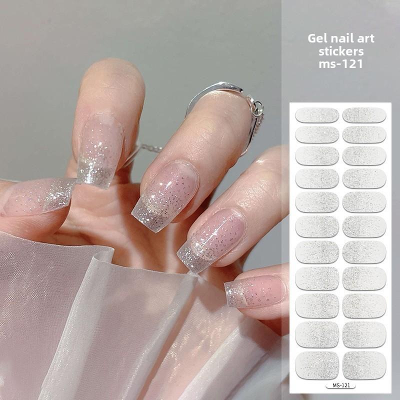 Gel Nail Stickers, 22-finger No-bake Nail Polish Glue, Wearable Nail Pads, Full Application