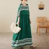DIMANAF New 2025 Summer Women Plus Size Dress Printing Loose Elegant Basic Casual Long Dress Vintage Maxi