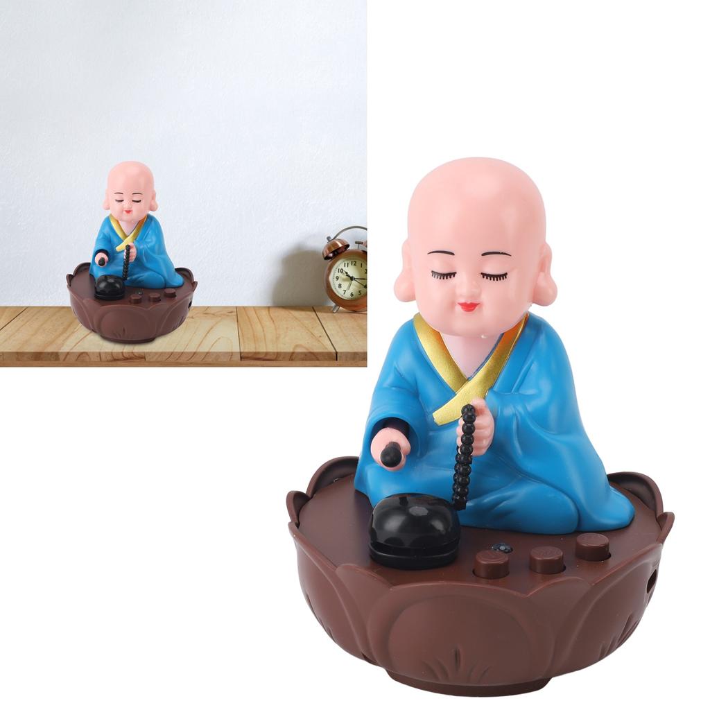 Musical Nodding Monk Figurine Decoration Moving Head Buddha Statue with USB Charging Cable