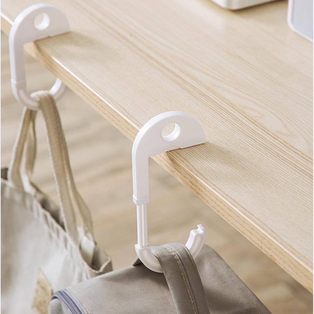 Table Hook 2 Pieces Double-Ended Round Hole Holder Portable Desk Hook For Home Office Study School Indoor Family Students Adults