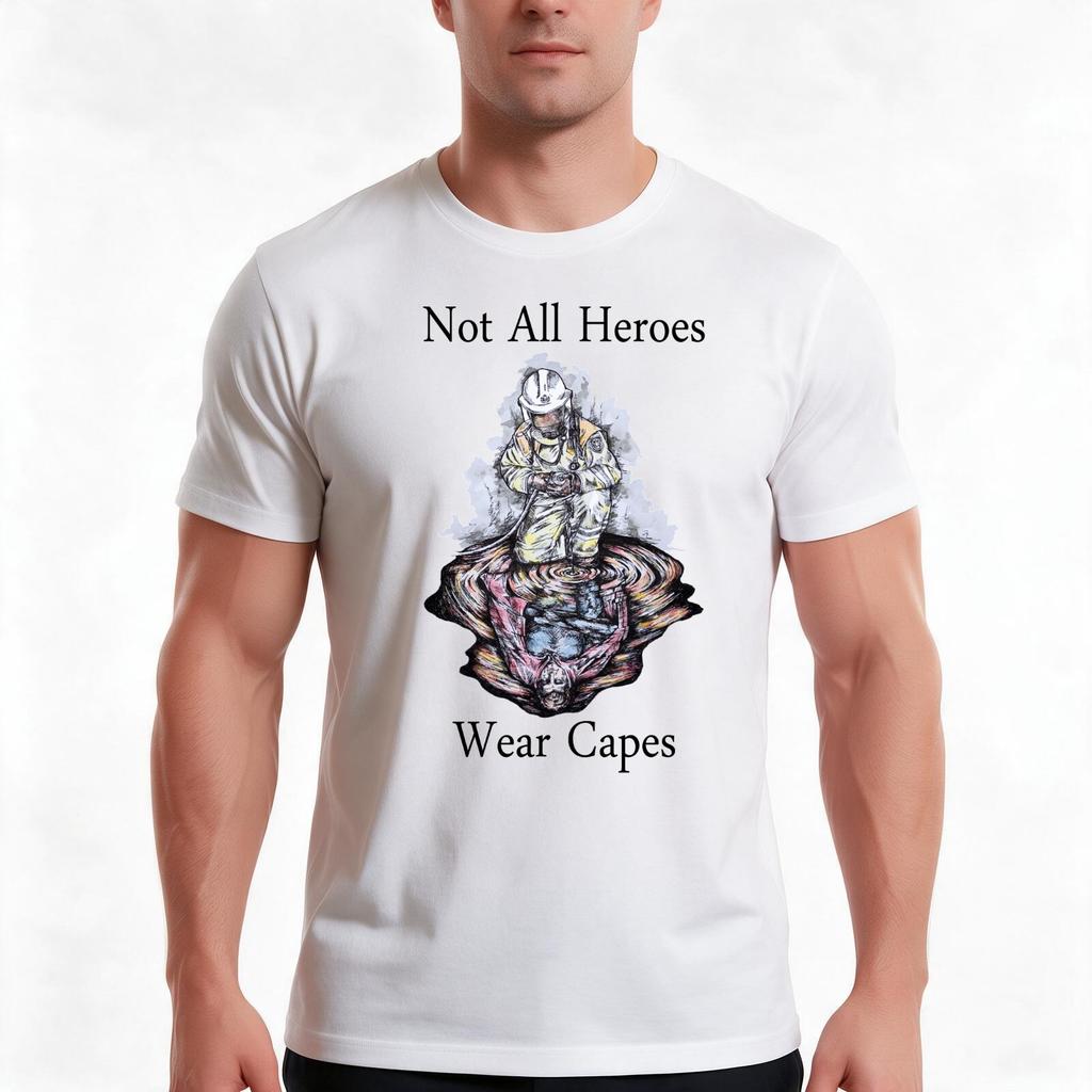 Not All Heroes Wear Capes Aussie Firefighters Tshirt Summer Casual Cotton Tee Oversized Streetwear Tops Unisex Men Women