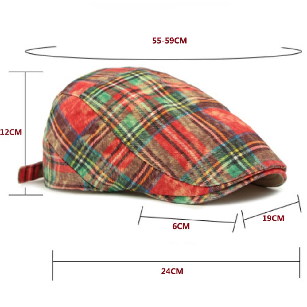 HT4800 Beret Caps Men Women Vintage Plaid Artist Painter Beret Hat Male Female Ivy Flat Cap Spring Summer Adjustable Mens Berets