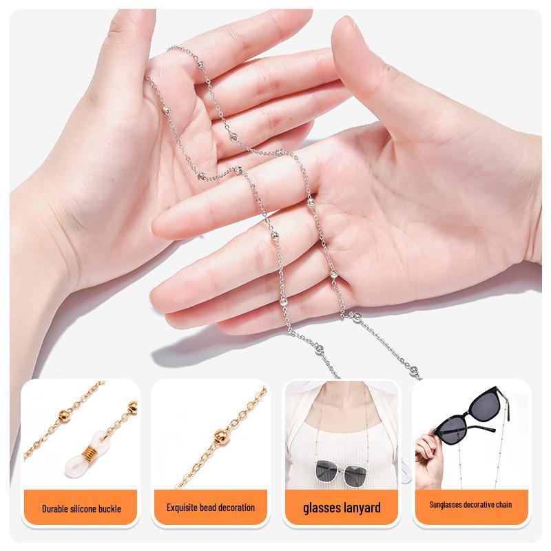 Retro Perlen Brillenkette für Damen: Rutschfeste Halskette für Lesebrillen & Sonnenbrillen