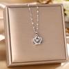 Women's Silver Titanium Steel Necklace with Micro-Inlaid Zircon - Elegant, Durable Clavicle Chain Jewelry