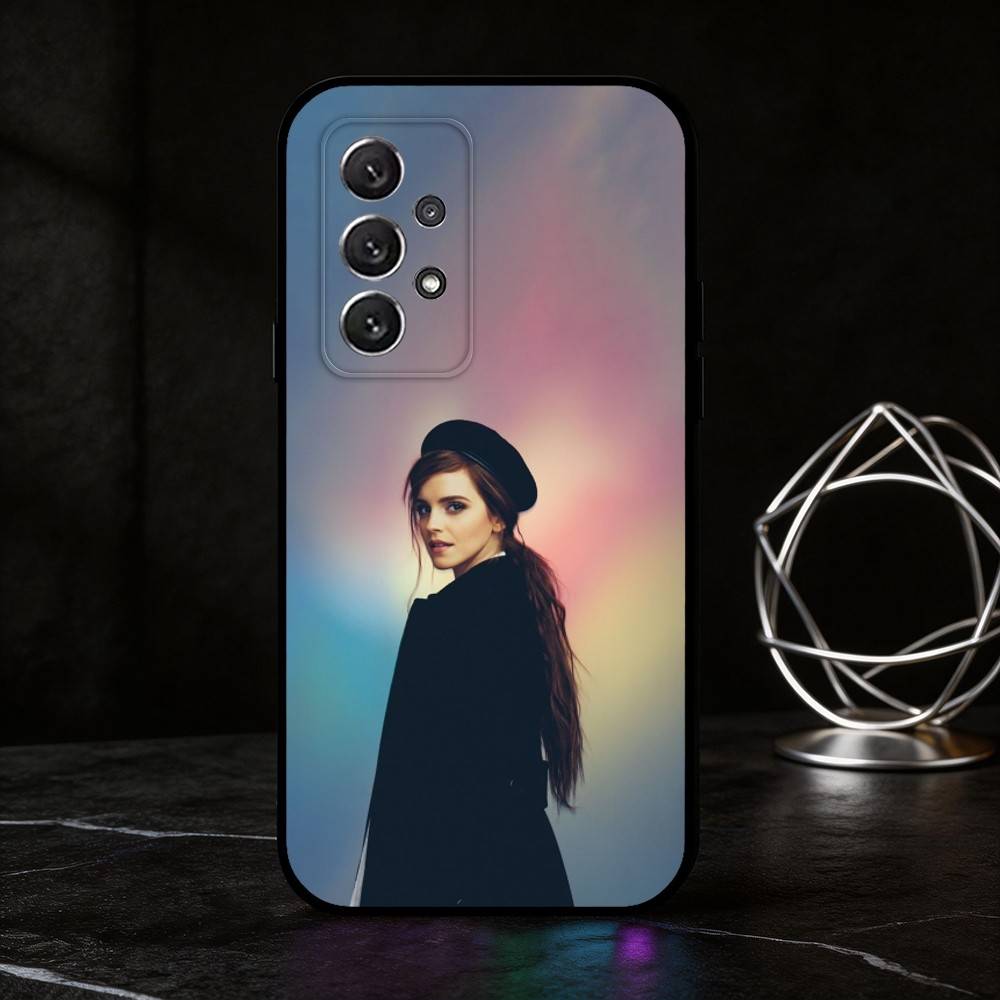 Custodia per telefono E-Emma Watson Per Samsung S25,24,21,22,23,30,Ultra,20,Plus,Fe,Lite,Note Copertura morbida nera