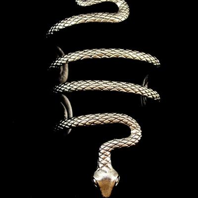 Punk Silver Tibeten Hyperbole Snake Bracelet for Women Men Gold Upper Arm Cuff Bangles Gypsy Indian Ethnic Tribal Female Jewelry