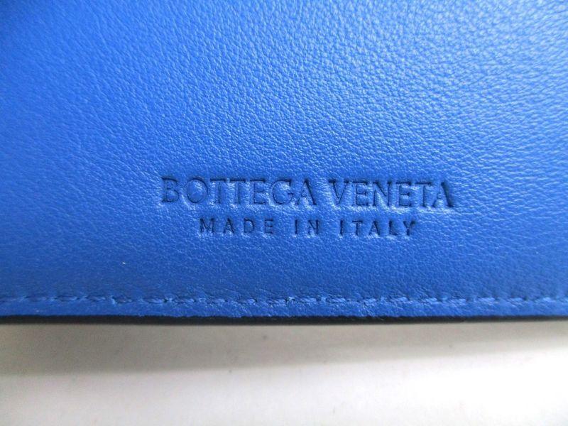 Authentic BOTTEGA VENETA Intrecciato Black Blue Leather Bifold Bill Wallet #a351  Refurbished