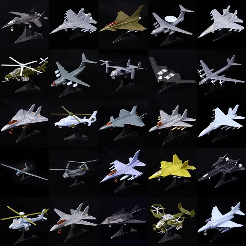 4D 27 stylů 1:144 Stíhačka Sestavitelný Model Plastové Bezlepidlové Letadlo Ozbrojený Vrtulník Průzkumné Letadlo Bombardér Model Hračka
