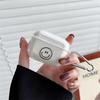 Suitable for AirPodsPro Bluetooth Headset Case Transparent Black Painted Smiley Face Transparent 1st Generation Headset Case
