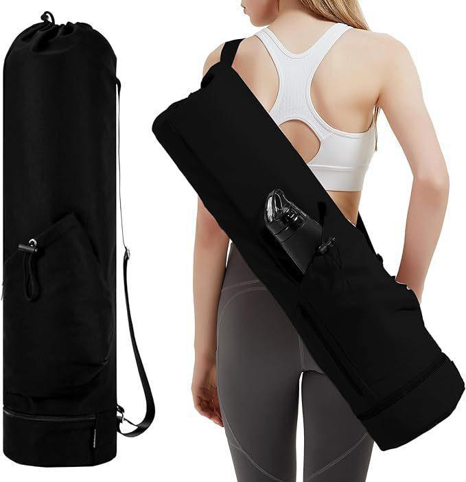 Yoga Mat Bag with Water Bottle Pocket and Wet Storage Compartment
