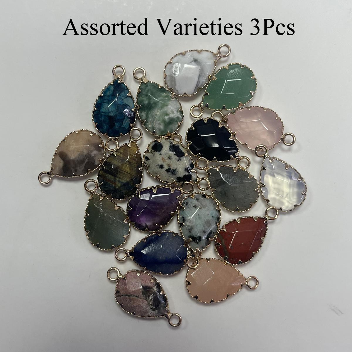 

3 шт., Багатогранний Натуральний Камінь, Підвіска З Золотим Окантуванням, Бохо Ручна Робота, Форма Краплі Води, Агат Опал Аметист, Камені-Шарми для Виготовлення Прикрас DIY 3Pcs/14×23mm різнокольоровий