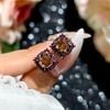 New Black Gold Rose Cut Morgan Orange Zircon Open Ring Pendant Necklace Stud Earrings 2026