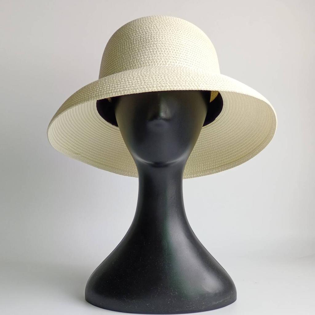 Lake Blue Summer Straw Hat French Elegant Outdoor Beach Travel Anti-ultraviolet Women's Straw Hat  Chapeau Femme