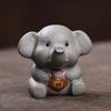 Yixing Purple Clay Cute Peace Elephant Tea Pet Retro Tea Sculpture Tea Figurine Play Toys Tea Statue Ornaments Workmanship Craft