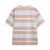 Li Ning CF Striped Comfortable Temperature Control Antibacterial Short Sleeve T-Shirt Men Tops Orange Mud-Red ATSV181-6
