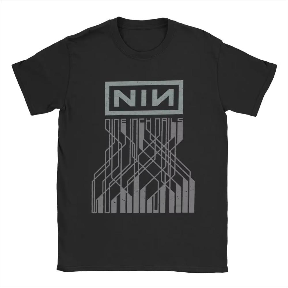 Nine Inch Nails NIN T Shirts Men Cotton Funny T-Shirt Crewneck Tee Shirt Short Sleeve Tops Big Size