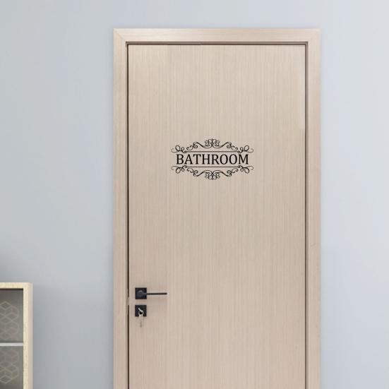 Autocolant pentru ușă DIY detașabil fără semn la stânga Autoadeziv mare lipiciune anti-alunecare impermeabilă toaletă toaletă baie ușă autocolant