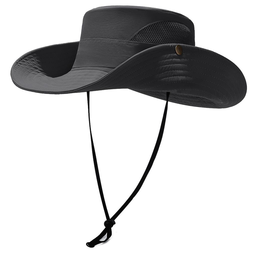 Summer Outdoor Solid Color Fisherman Hat Fishing Large Brim Sunshade Quick-Dry Hat Foldable Mountaineering Hiking Sun Protection