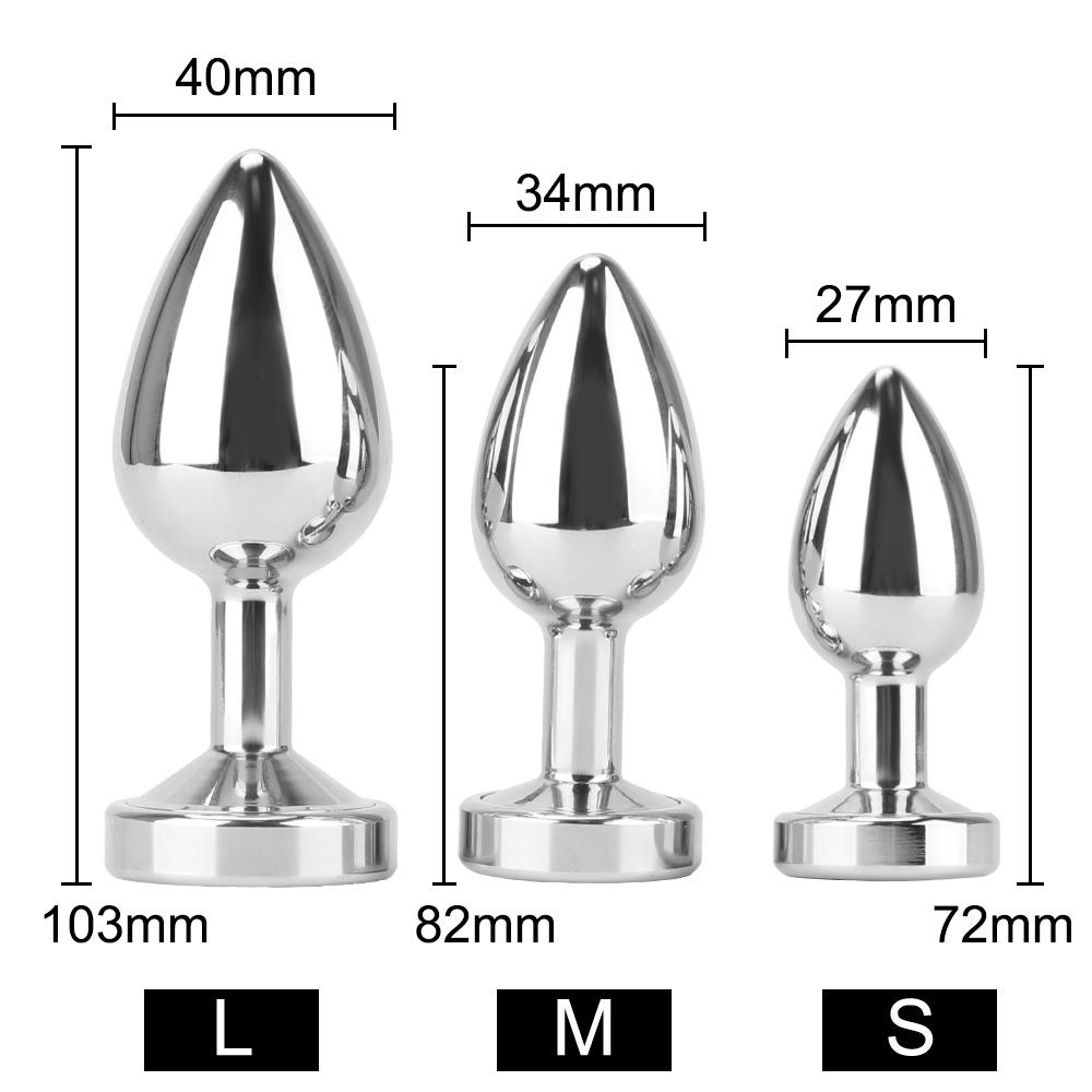 Small Medium Large Set Luminous Metal Anal Beads Butt Plug
