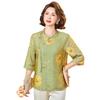 Chinese-Style Summer Mid-Sleeve Top for Middle-Aged and Elderly Women