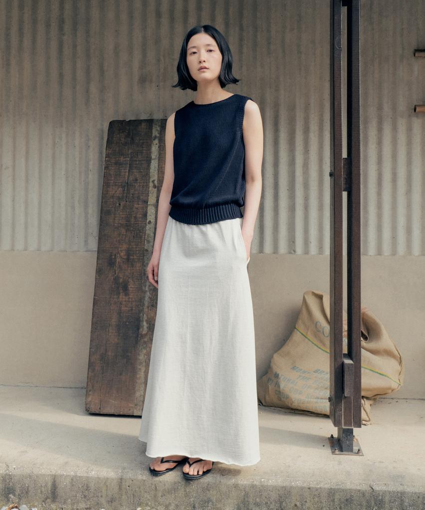 Step Around Pk Cotton A-Line Skirt_Oatmeal
