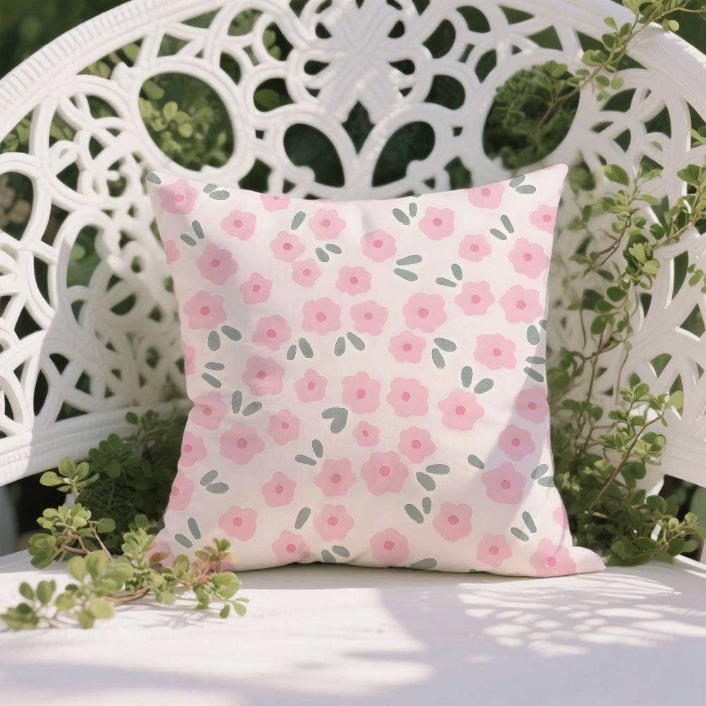 Girls For Spring Floral Ins Print Pillow Case Anti-dustmite Pillowcase Invisible Zipper Silky Short Plush Sofa Cushion Cover