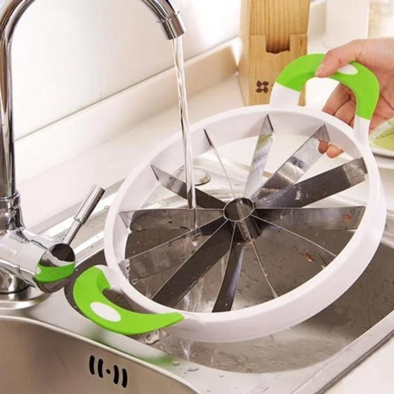 Watermelon Slicer Stainless Steel 12 Piece Watermelon Cutter Multifunctional Hami Melon Fruit Slicer Stone Remover Fruit Tool