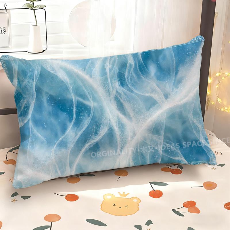 Blue Waves Pillowcase For Home Suitable For Sofa Bedroom Car Pillow Cover Cushion Rectangular Back Cushion