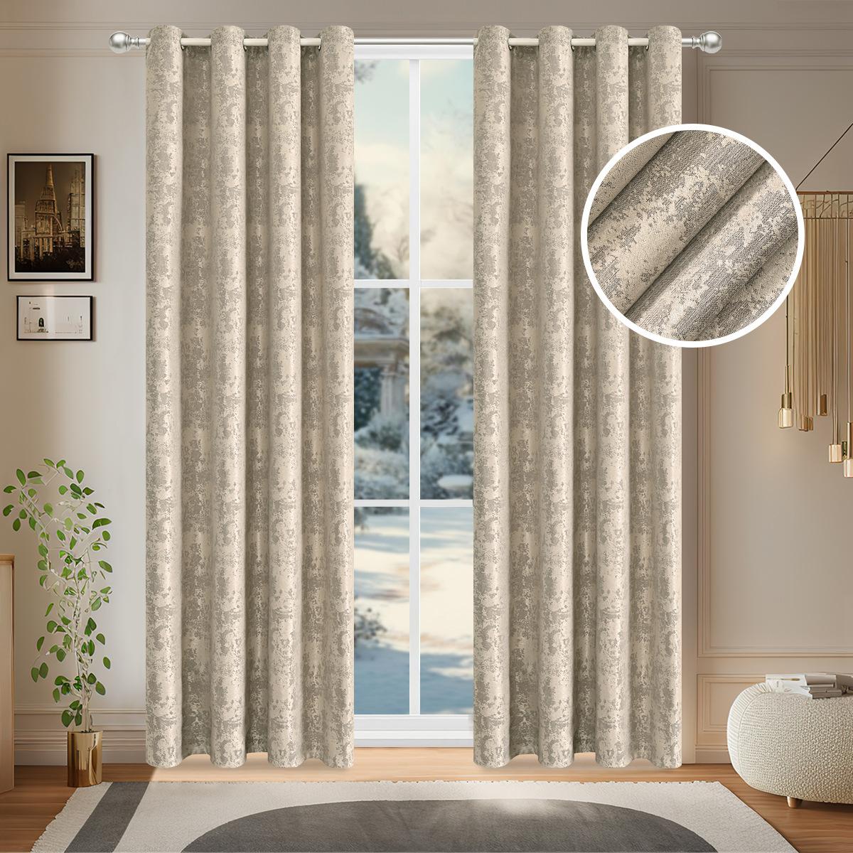 

2025New Blackout Curtains with Eyelets for Bedroom, Sunshade Curtains, Thick Curtains 132*213cm（One Piece）