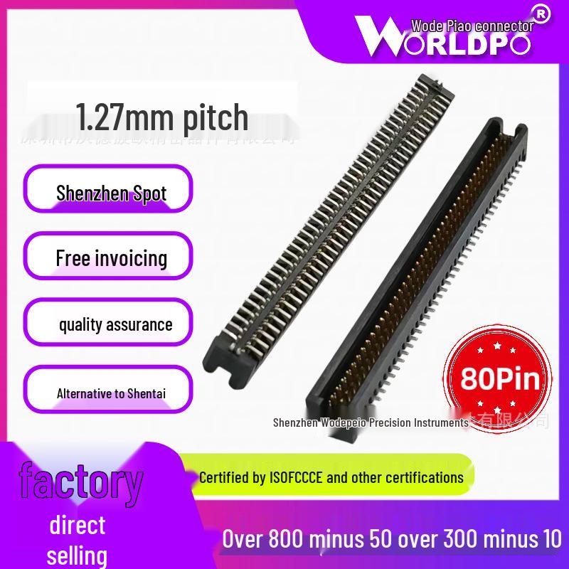Alternative Male Connector for SINTAI TFM-140-02-L/S-D-A/LC-K-TR, 2 Rows, 80 Pins, 1.27mm.