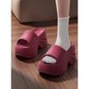 Solid Color EVA Platform Slippers Women Thick Sole Non Slip Beach Slides Sandals Lady Summer Soft Sole Wedge Heel