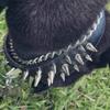 Spiked Dog Collar Stylish Adjustable PU Leather Spiked Studded Rivet Dog Collar for Medium Large