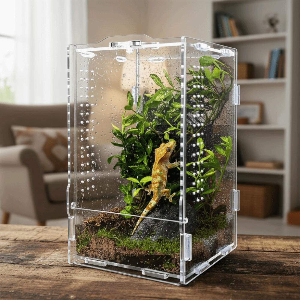 Anti-escape Acrylic Crawler Box Ventilated Jumping Spider Terrarium  Landscape Habitat