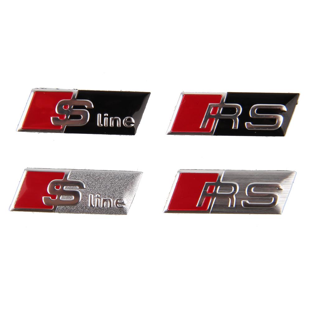 Car Aluminium Alloy Steering Wheel Sticker Emblem for SLine Logo A3 A4 A5 A6 A7 A8 Q3 Q5 RS3 RS4 RS5 RS6 S3 S4 S5 Badge