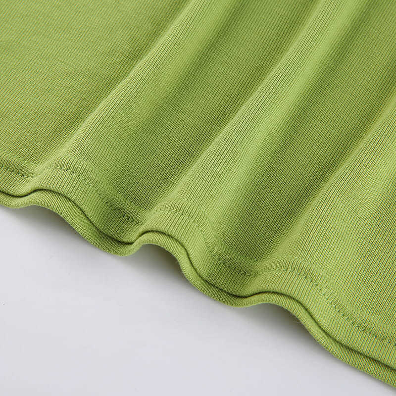 Dvoudílné tričko v kontrastní barvě s odklopenými rameny Dámské Slim Nepravidelné Top Krátký Dlouhý Rukáv