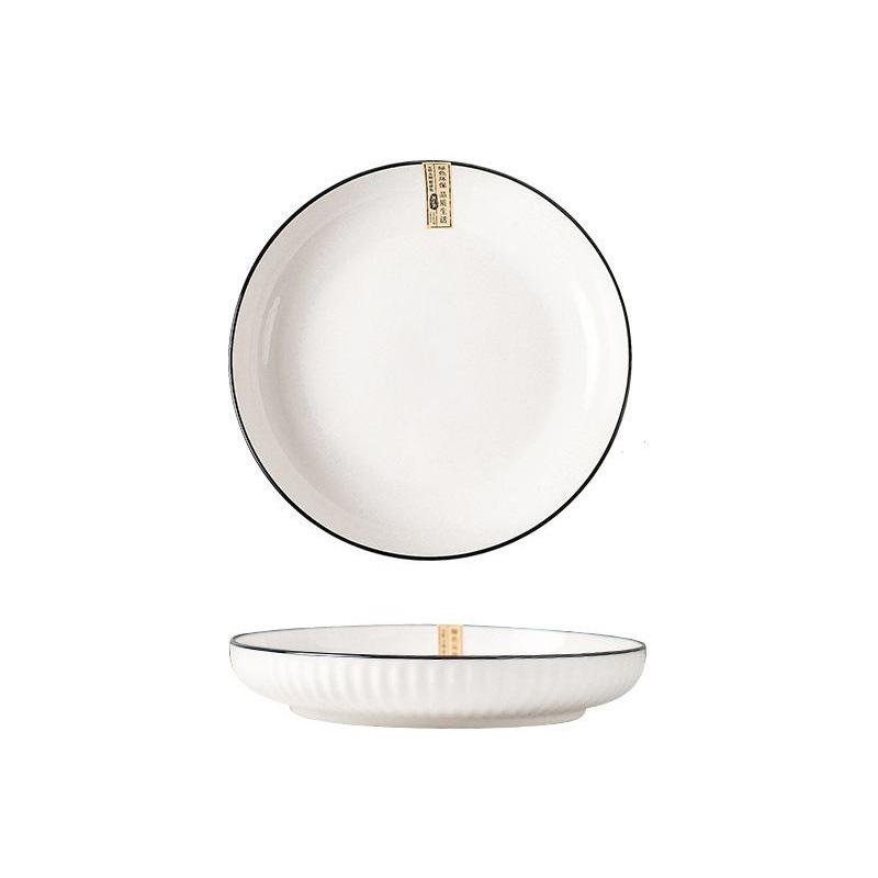 High-Value Japanese Ceramic Deep Dinner Plate for Stir-Fry & Vegetables
